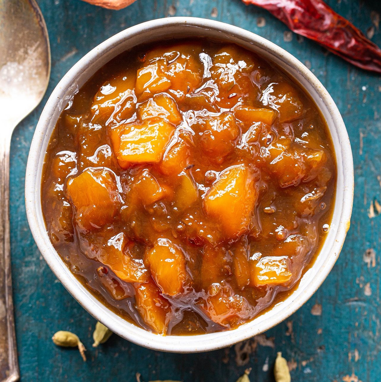 Sweet Mango Chutney or Mixed Pickle.